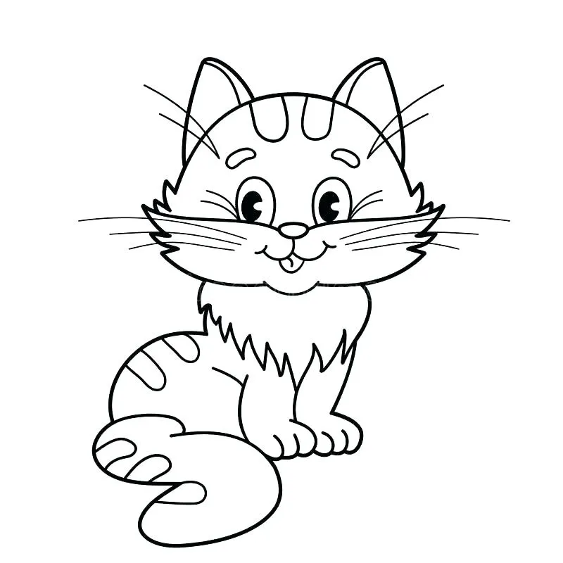 Playful Sitting Cat Coloring Pages