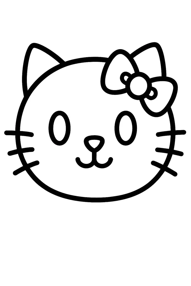 Adorable Hello Kitty Face cat coloring pages