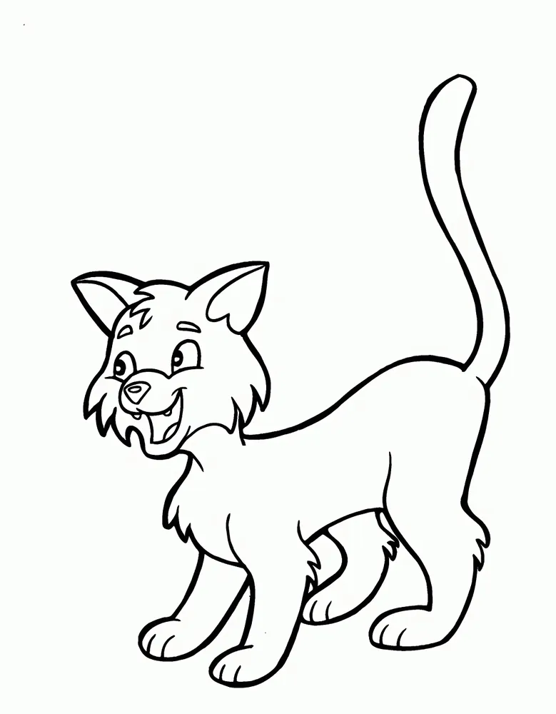 Happy and Playful Cat Coloring Pages