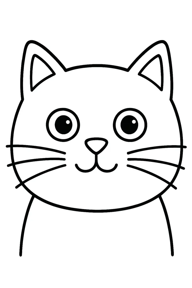 Simple and Adorable Cute Cat Coloring Pages